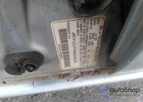 1992 Nissan Stanza z USA, uszkodzony, nr VIN JN1FU21P7NX908226